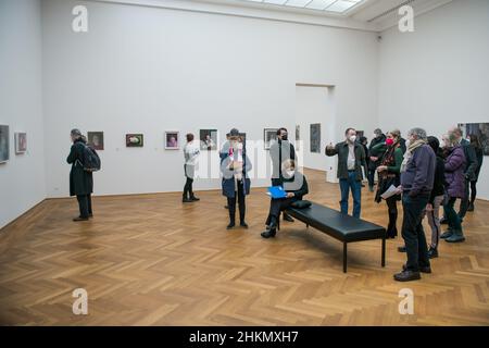 Gerhard Richter - Portraits. Glas. Abstraktionen: Ausstellungseröffnung im Albertinum / Staaatliche Kunstsammlungen. Dresden, 04.02.2022 Stock Photo