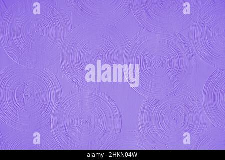 Abstract purple or lavender background gypsum panel, spiralshaped volumetric, blue circles, futuristic background, selective focus Stock Photo