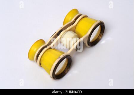 Mumbai Maharashtra India Asia Oct. 09 2021 Old opera binoculars isolated on a white background. Stock Photo