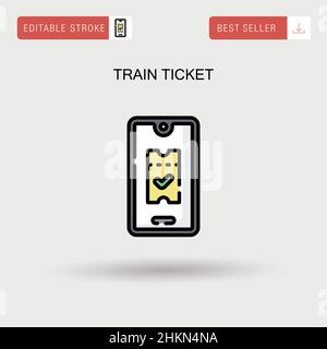 Train ticket Simple vector icon. Stock Vector