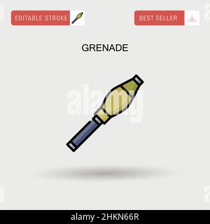 Grenade Simple vector icon. Stock Vector
