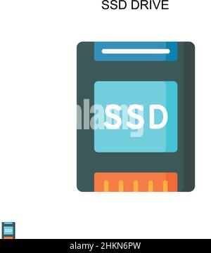 Ssd drive Simple vector icon. Illustration symbol design template for web mobile UI element. Stock Vector