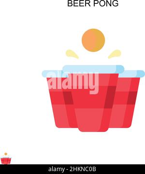 Beer pong Simple vector icon. Illustration symbol design template for web mobile UI element. Stock Vector