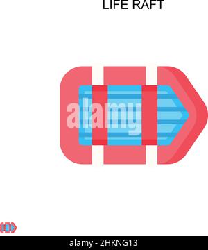 Life raft Simple vector icon. Illustration symbol design template for web mobile UI element. Stock Vector