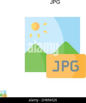 Jpg Simple vector icon. Illustration symbol design template for web mobile UI element. Stock Vector
