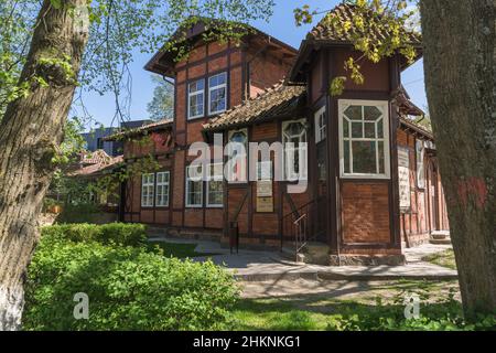 Zelenogradsk, Russia - may 11, 2021: exterior of offfice buildingwith different companies inside it Stock Photo