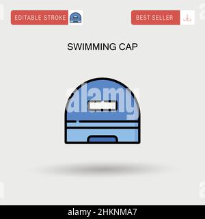 Swimming cap Simple vector icon. Stock Vector