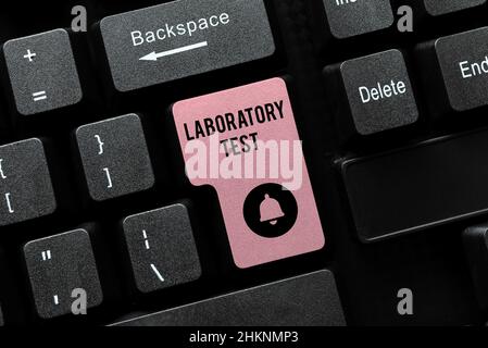Handwriting text Laboratory Test. Business concept Determination of a ...