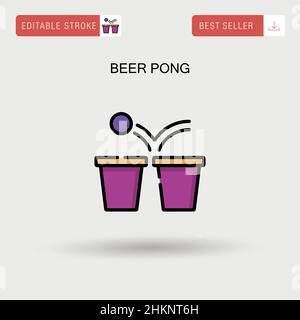 Beer pong Simple vector icon. Stock Vector