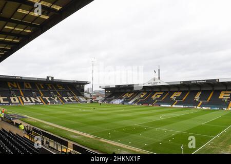Nottingham, UK. FEB 5TH General view inside the City Ground ahead of kick-off of the during the Vanarama National League match between Notts County and Grimsby Town at Meadow Lane, Nottingham on Saturday 5th February 2022. (Credit: Jon Hobley | MI News) Credit: MI News & Sport /Alamy Live News Stock Photo
