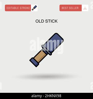 Old stick Simple vector icon. Stock Vector