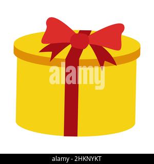clip art of gift box with yellow color,vector illustration Stock Vector