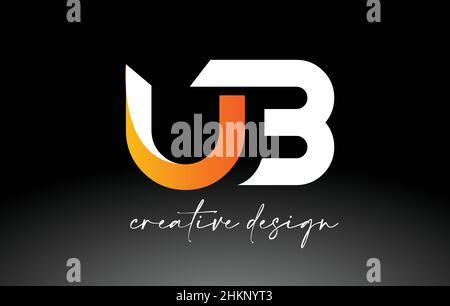 UB Letter Logo with White Golden Colors and Minimalist Design Icon Vector Illustration Stock Vector