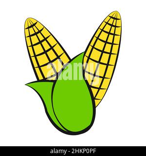 clip art of corn with cartoon design,vector illustration Stock Vector