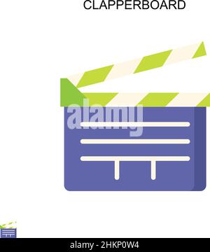 Clapperboard Simple vector icon. Illustration symbol design template for web mobile UI element. Stock Vector