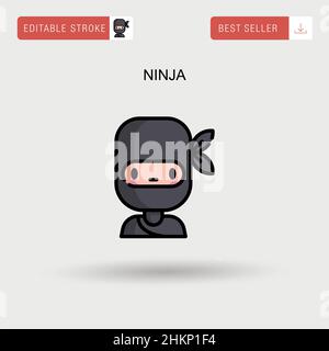 Ninja Simple vector icon. Stock Vector