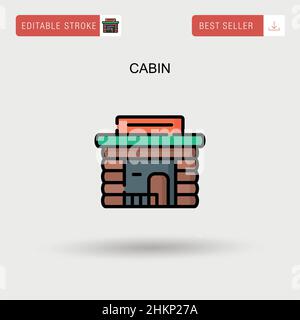 Cabin Simple vector icon. Stock Vector