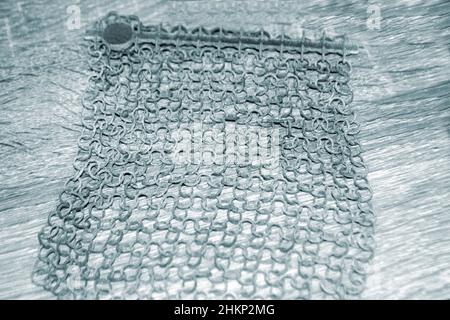 Gray model printed on 3d printer from powder on gray background close-up Stock Photo