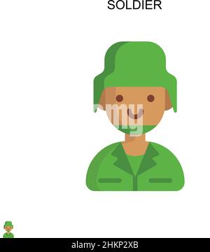 Soldier Simple vector icon. Illustration symbol design template for web mobile UI element. Stock Vector