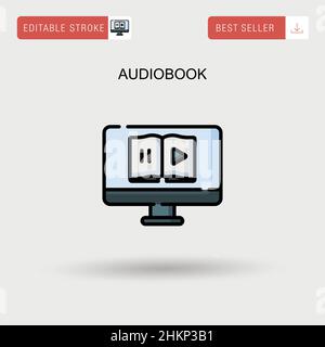 Audiobook Simple vector icon. Stock Vector
