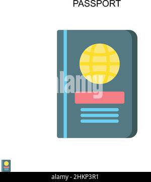 Passport Simple vector icon. Illustration symbol design template for web mobile UI element. Stock Vector