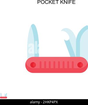 Pocket knife Simple vector icon. Illustration symbol design template for web mobile UI element. Stock Vector