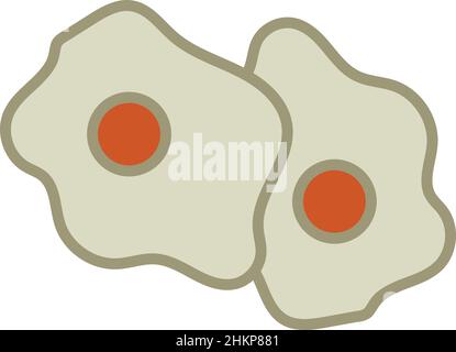 Sunny Side Up Egg Filled Outline Icon Vector  Stock Vector