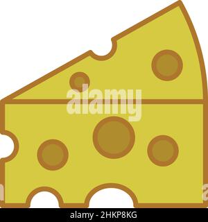 Cheese Filled Outline Icon Vector  Stock Vector
