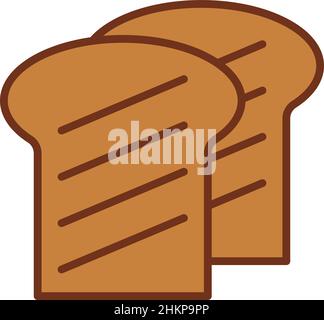 Toast Bread Filled Outline Icon Vector  Stock Vector