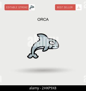 Orca Simple vector icon. Stock Vector