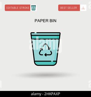 Paper bin Simple vector icon. Stock Vector