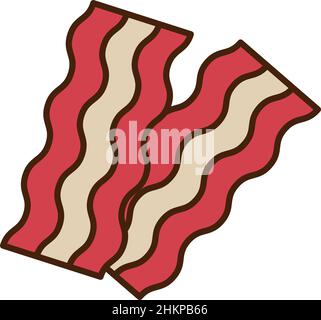 Bacon Filled Outline Icon Vector  Stock Vector