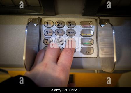 at an ATM the pin number is entered into a keypad Stock Photo - Alamy
