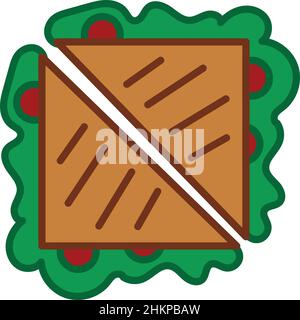 Sandwich Filled Outline Icon Vector  Stock Vector