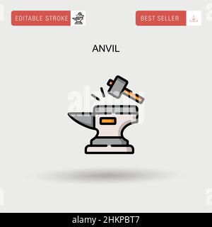 Anvil Simple vector icon. Stock Vector