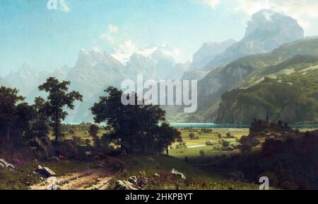 Lake Lucerne by Albert Bierstadt (1830-1902), oil on canvas, 1858 Stock Photo