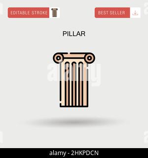 Pillar Simple vector icon. Stock Vector