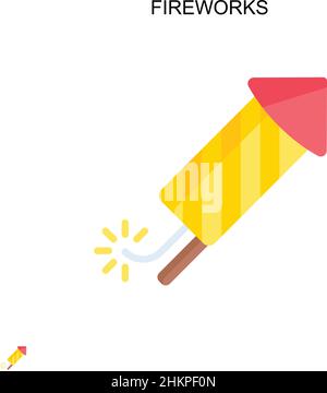 Fireworks Simple vector icon. Illustration symbol design template for web mobile UI element. Stock Vector