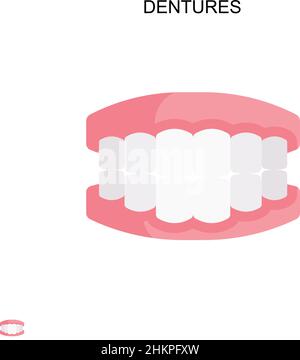 Dentures Simple vector icon. Illustration symbol design template for web mobile UI element. Stock Vector
