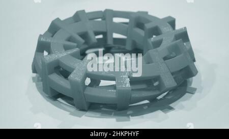 Objects printed by 3d printer Isolated on white background. Stock Photo