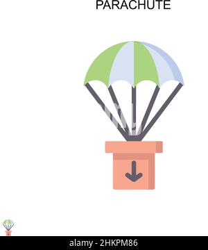 Parachute Simple vector icon. Illustration symbol design template for web mobile UI element. Stock Vector