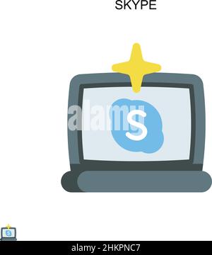 Skype Simple vector icon. Illustration symbol design template for web mobile UI element. Stock Vector