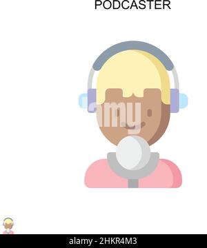Podcaster Simple vector icon. Illustration symbol design template for web mobile UI element. Stock Vector