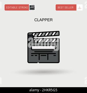 Clapper Simple vector icon. Stock Vector