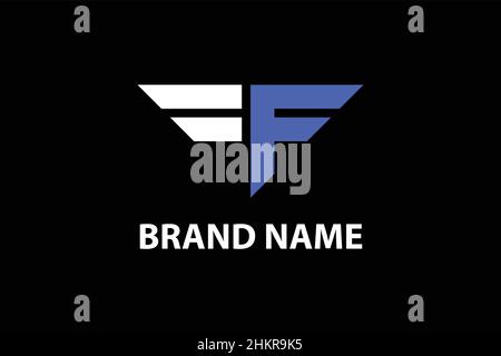 Letter F wing logo design concept template. A simple wing logo with the letter F design concept. Is very simple but elegant. Stock Vector