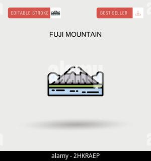 Fuji mountain Simple vector icon. Stock Vector