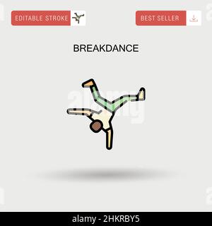Breakdance Simple vector icon. Stock Vector