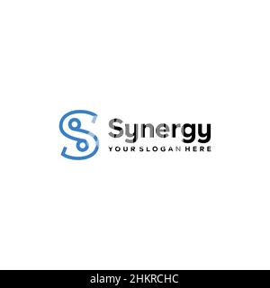 flat letter mark initial S Synergy logo design Stock Vector