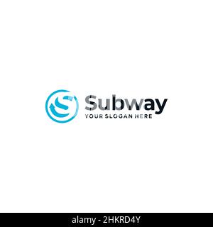 minimalist design initial S Subway logo design Stock Vector
