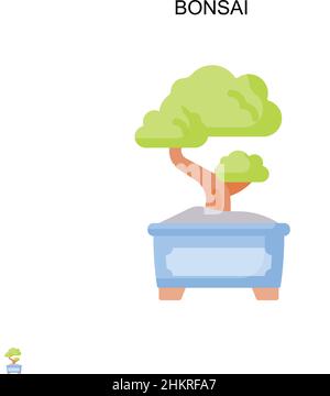 Bonsai Simple vector icon. Illustration symbol design template for web mobile UI element. Stock Vector